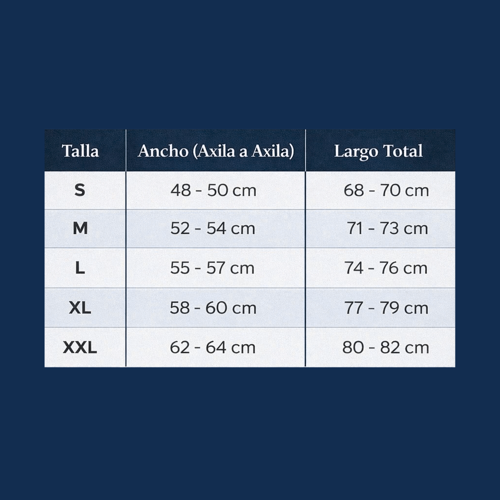 Tabla de talles Remeras Slim Fit